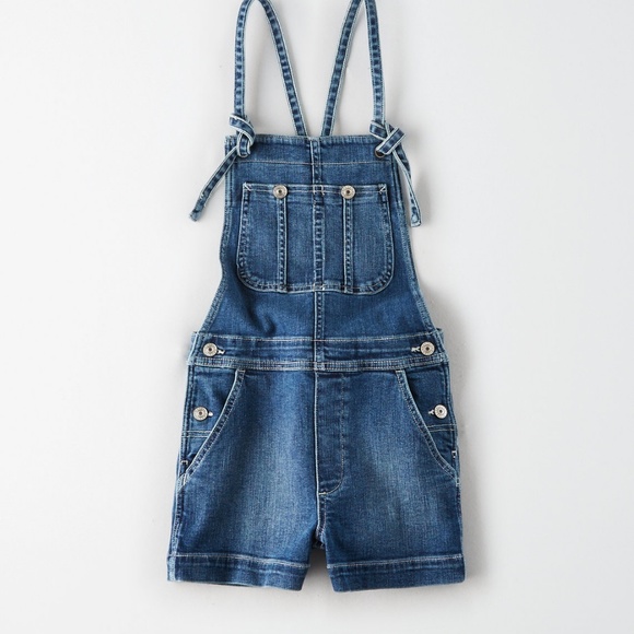 AE HIGH-WAISTED DENIM SHORT OVERALL - Picture 4 of 5